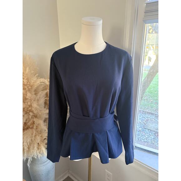 Dress the Population Andreas Wrap Top in Navy Blue Womens Plus Size XXL - Picture 4 of 11